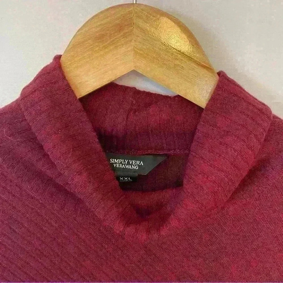 Simply Vera Vera Wang Red and Black Striped Cowl Neck Top XXL - Picture 3 of 4